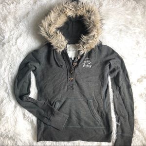 fur hood hoodie